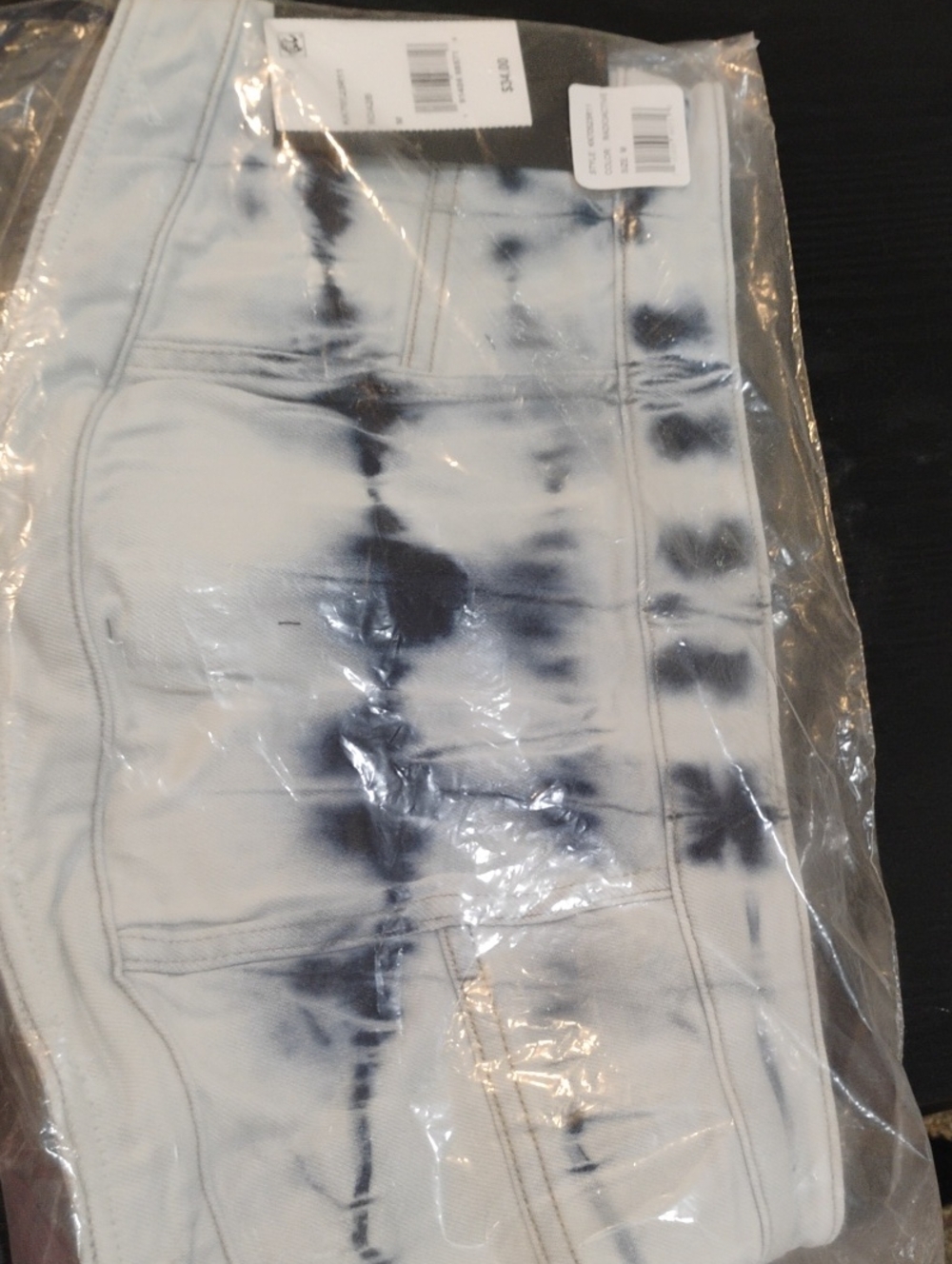 White and Navy Tie-Dye Shirt